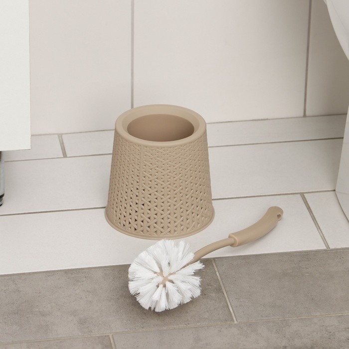 Ёршик для унитаза с подставкой Svip «Практик. Ротанг», 14×14×40 см, цвет МИКС Ёршик для унитаза с подставкой Svip «Практик. Ротанг», 14×14×40 см, цвет МИКС