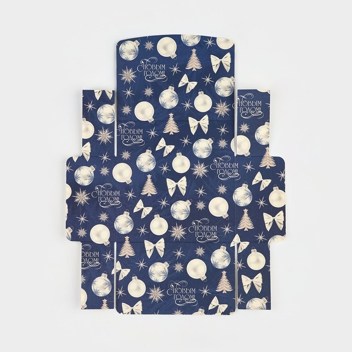 Коробка подарочная новогодняя складная двухсторонняя «Синяя сказка», 16.5 х 12.5 х 5 см, Новый год Коробка подарочная новогодняя складная двухсторонняя «Синяя сказка», 16.5 х 12.5 х 5 см, Новый год