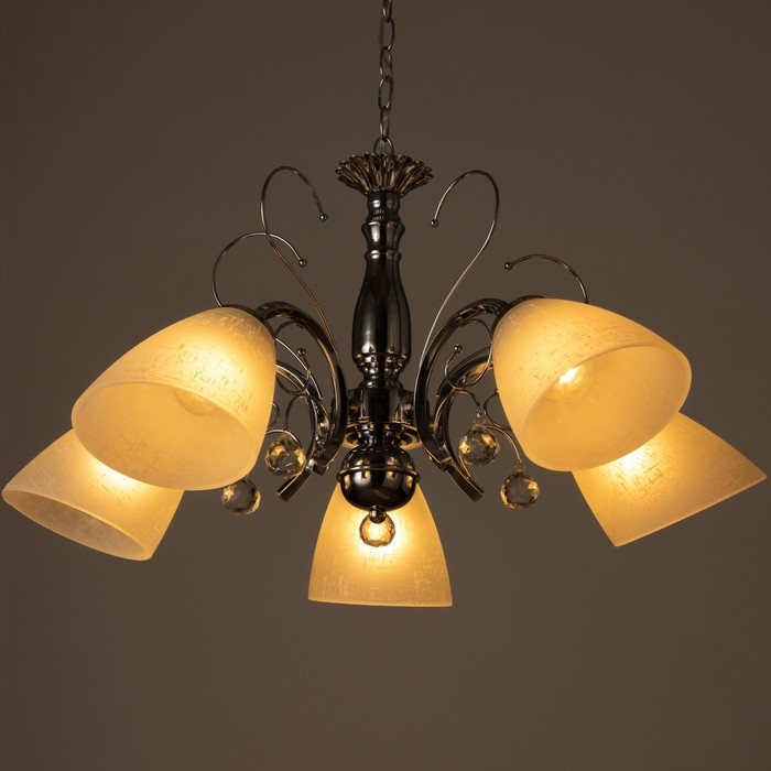 Люстра Люстра "Цинния" 5х40Вт Е27 хром 59х59х92(52)см