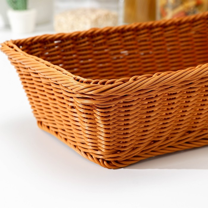 Корзина для продуктов Доляна, 40×25×10 см, цвет коричневый