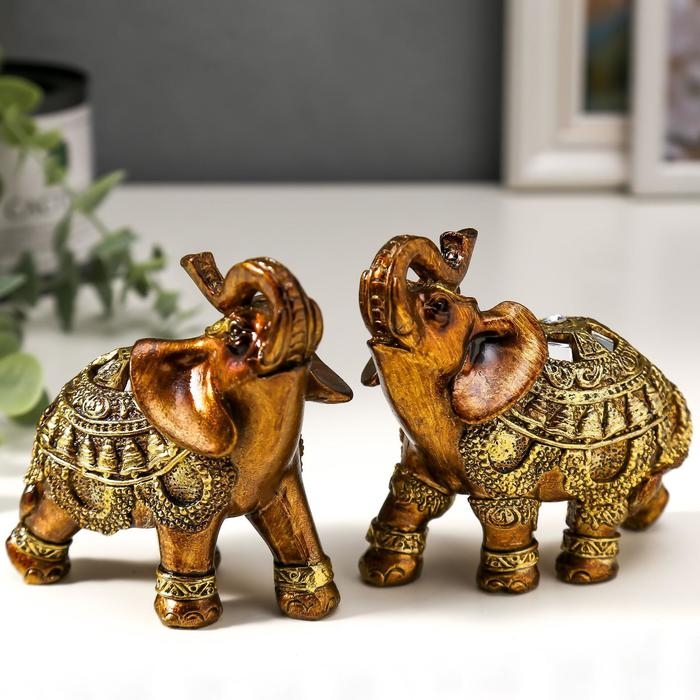 Сувенир полистоун Сувенир полистоун "Слон в богатой золотой попоне" МИКС 10х9х5 см