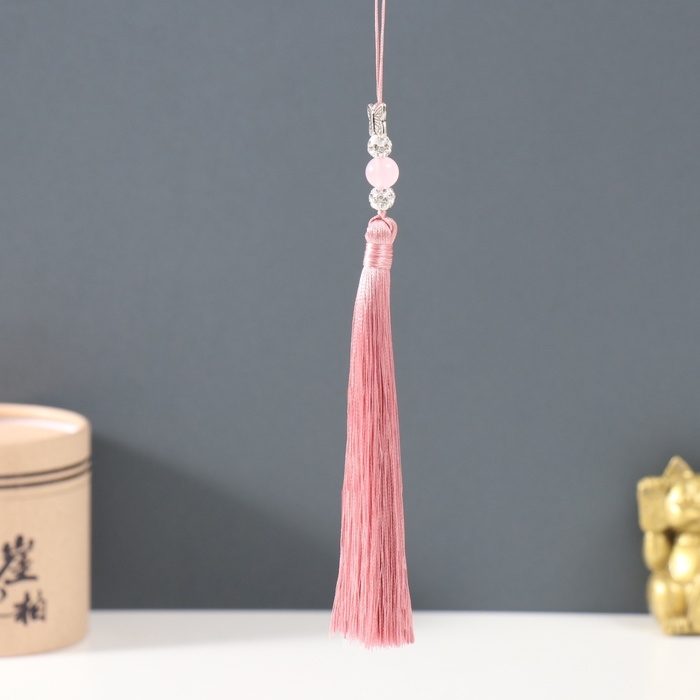 Подвеска текстиль, металл  Подвеска текстиль, металл "Бабочка" пыльная роза 1х1,2х16,5 см