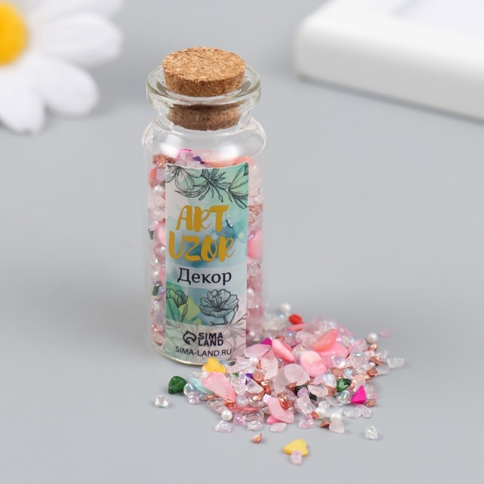 Декор для творчества в баночке Декор для творчества в баночке "Природный камень с перламутром - розовый" 20 гр 5х2,2х2,2 см 93694