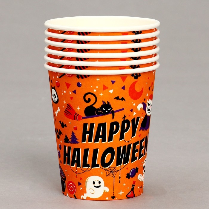 Стакан бумажный «Счастливого хэллоуина», в наборе 6 шт. Стакан бумажный «Счастливого хэллоуина», в наборе 6 шт.