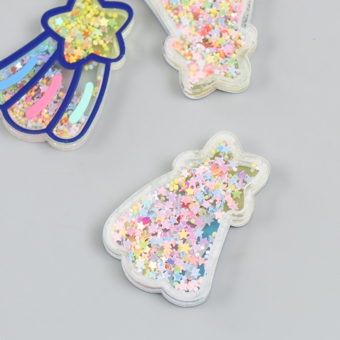 Шейкер для творчества акрил Шейкер для творчества акрил "Падающая звезда" с глиттером 0,5х4,7х3,5 см