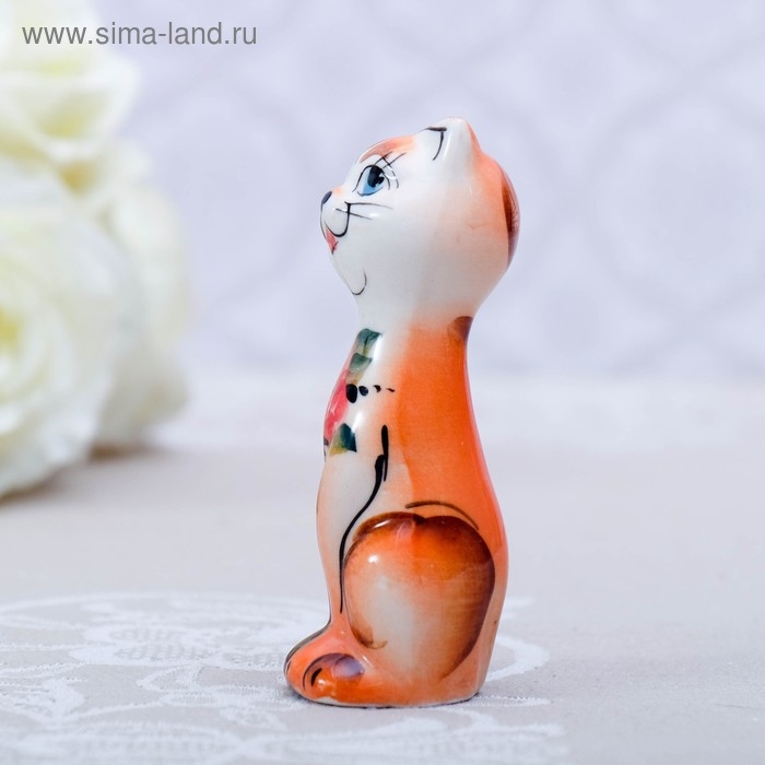 Сувенир «Кошка Милашка», рыжая, 9 см, гжель Сувенир «Кошка Милашка», рыжая, 9 см, гжель