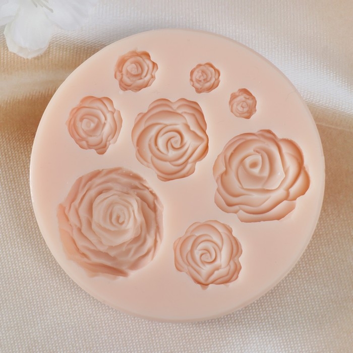 Молд силикон Молд силикон "Набор роз" 3,5х1 2,9х0,7 2,5х0,5 2,3х0,3 1,9х0,3 1,4х0,5 1,1х0,4