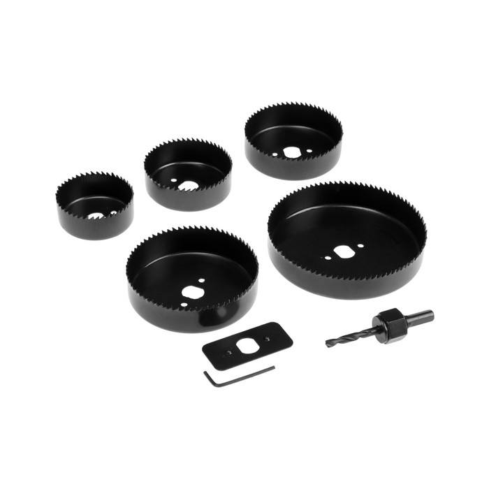 Набор пил кольцевых ТУНДРА, 64-76-89-102-127 мм, 5 шт. Набор пил кольцевых ТУНДРА, 64-76-89-102-127 мм, 5 шт.