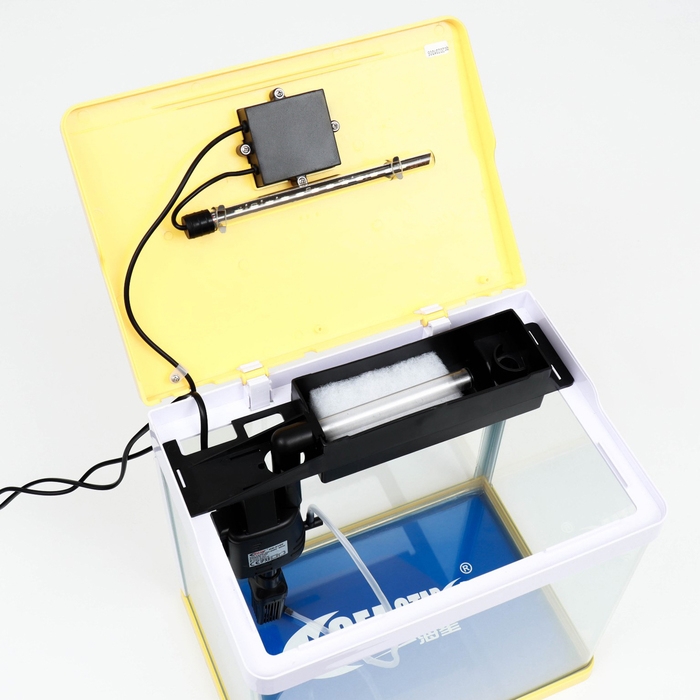 Аквариум SeaStar HX-318F в комплекте: LED-лампа 7 режимов, фильтр, 18 л, желтый Аквариум SeaStar HX-318F в комплекте: LED-лампа 7 режимов, фильтр, 18 л, желтый