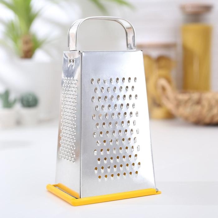 Тёрка с крышкой-дозатором и стороной для сыра, металлическая ручка, цвет МИКС Тёрка с крышкой-дозатором и стороной для сыра, металлическая ручка, цвет МИКС