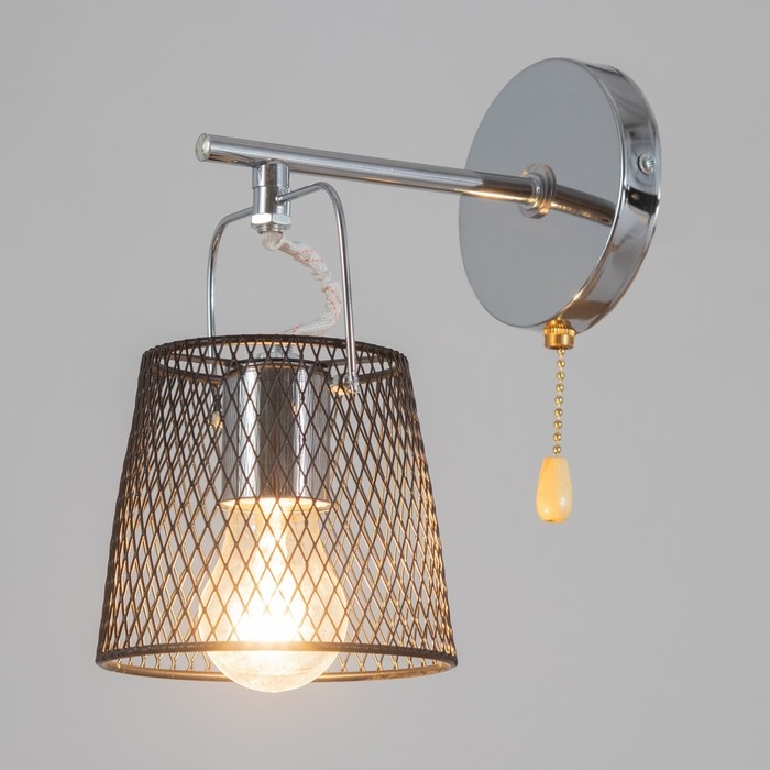 Бра 662401/1 40Вт E27 черный-хром 24х15х22 см