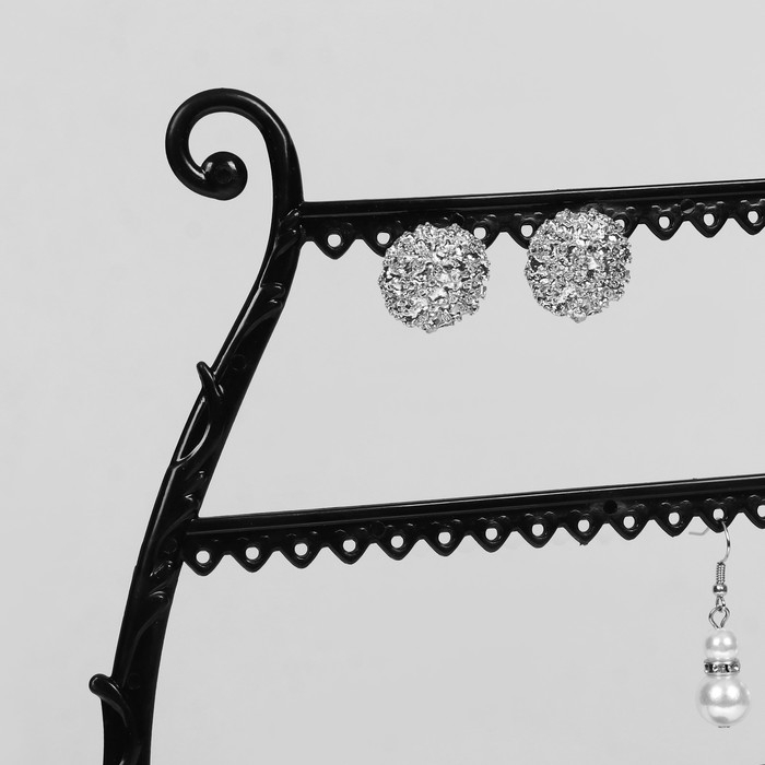 Подставка для украшений «Арфа», 23 места, 10×20×27 см, цвет чёрный Подставка для украшений «Арфа», 23 места, 10×20×27 см, цвет чёрный