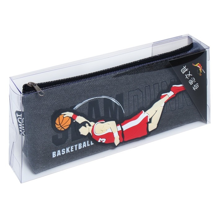 Пенал школьный на молнии Пенал школьный на молнии "Баскетбол", микс