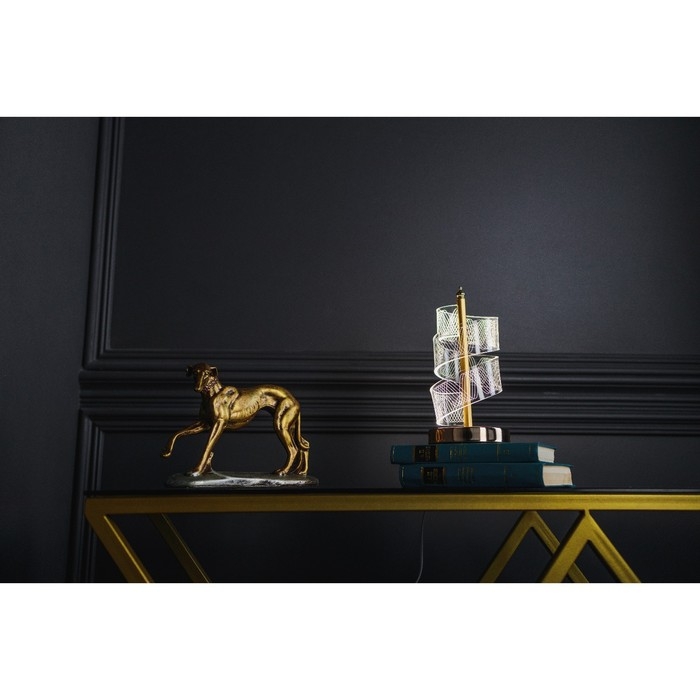 Настольная лампа Настольная лампа "Спираль" LED 5Вт золото 11х11х25 см RISALUX