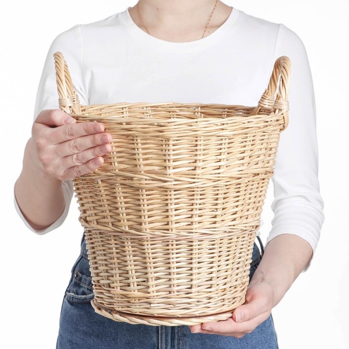 Корзина «Садовод», дно фанера:20×20, верх: 30×30, H=25/33 см, ручное плетение, ива Корзина «Садовод», дно фанера:20×20, верх: 30×30, H=25/33 см, ручное плетение, ива