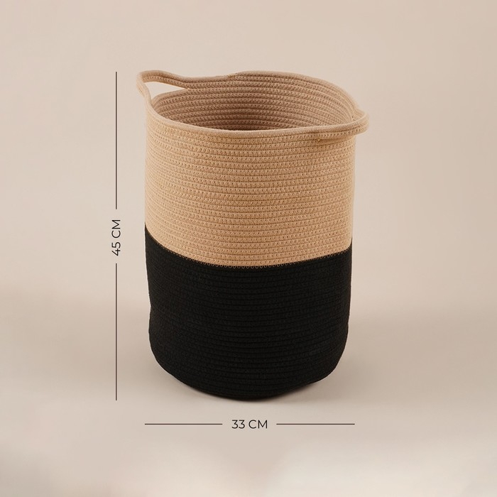 Корзина для белья плетеная круглая SL Home Cotton, хлопок, 33×45 см Корзина для белья плетеная круглая SL Home Cotton, хлопок, 33×45 см