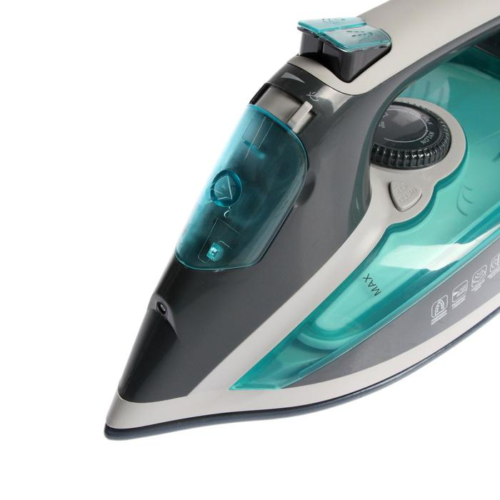 Утюг Sakura SA-3061CG Premium, 2600 Вт, керамическая подошва, 400 мл, серо-бирюзовый Утюг Sakura SA-3061CG Premium, 2600 Вт, керамическая подошва, 400 мл, серо-бирюзовый