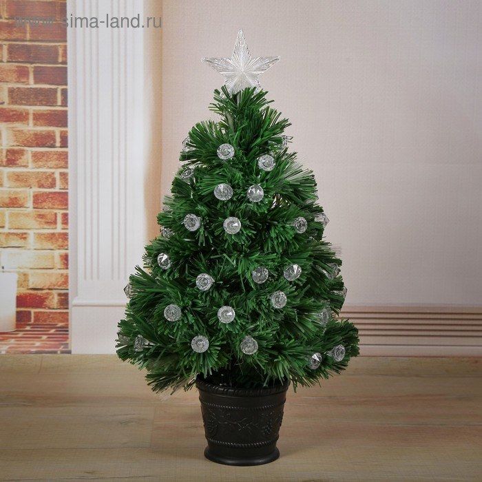 Ёлка фиброоптическая 60 см шарик, d нижнего яруса 36 см, 55 веток Ёлка фиброоптическая 60 см шарик, d нижнего яруса 36 см, 55 веток