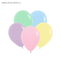 Шар латексный 12" матовый, пастель, набор 100 шт, МИКС