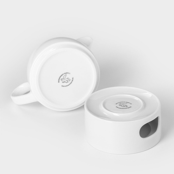 Набор для чая фарфоровый «Практик», 2 предмета: чайник 400 мл с подогревом Набор для чая фарфоровый «Практик», 2 предмета: чайник 400 мл с подогревом