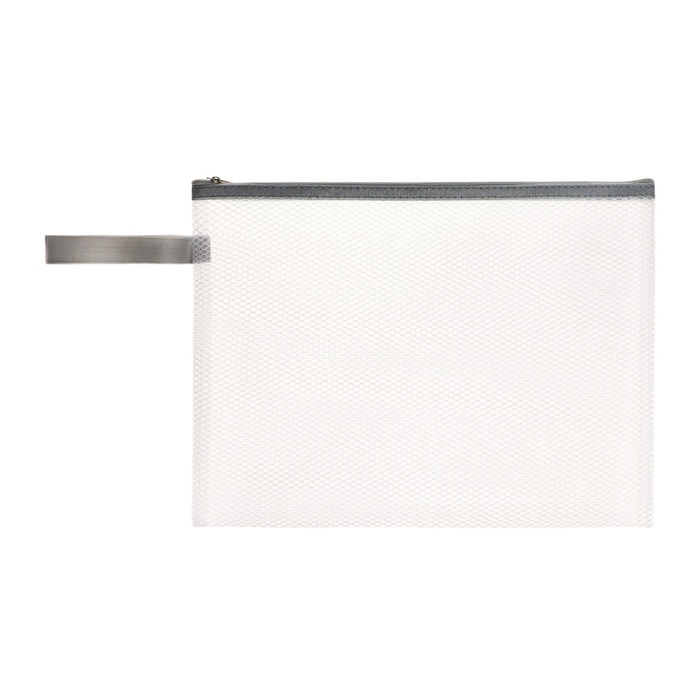 Папка-конверт на молнии формат А4, с ручкой, водоотталкивающая, 350 мкр, серый Папка-конверт на молнии формат А4, с ручкой, водоотталкивающая, 350 мкр, серый