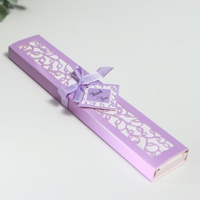 Веер бамбук, текстиль h=21 см  Веер бамбук, текстиль h=21 см "Моноцвет" в коробке, сиреневый