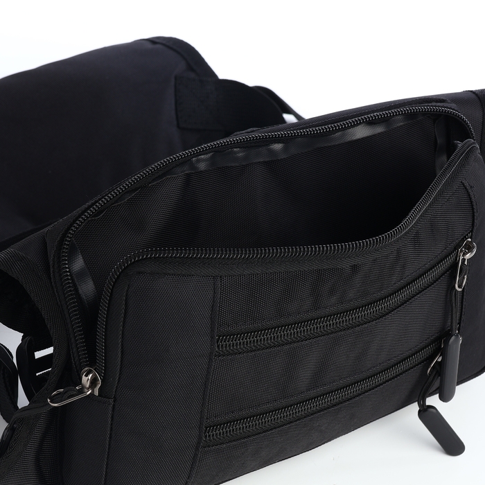 Сумка нагрудная на молнии, 2 наружных кармана, цвет чёрный Сумка нагрудная на молнии, 2 наружных кармана, цвет чёрный