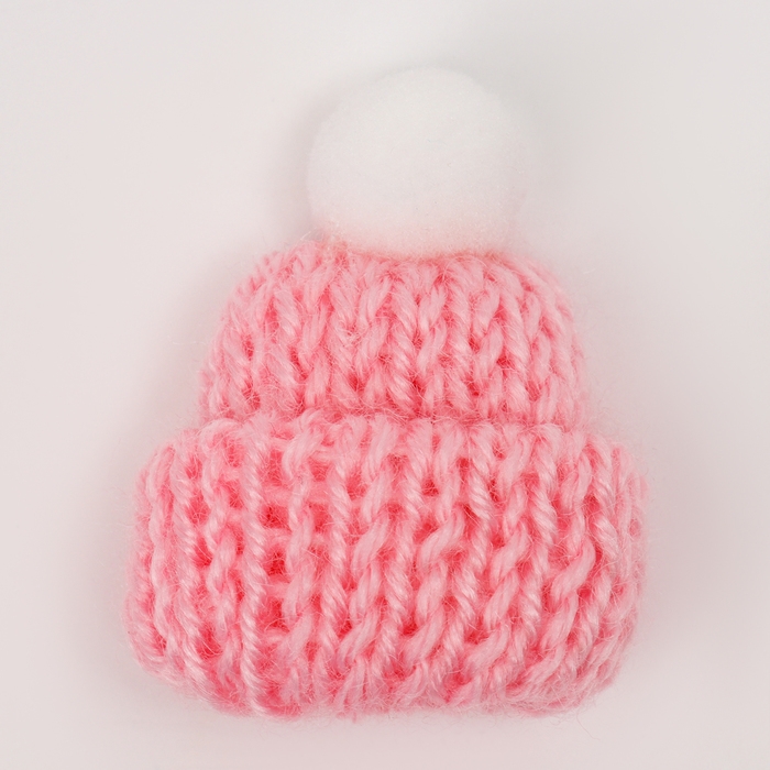 Вязаные шапка и шарфик для игрушек, цвет розовый Вязаные шапка и шарфик для игрушек, цвет розовый