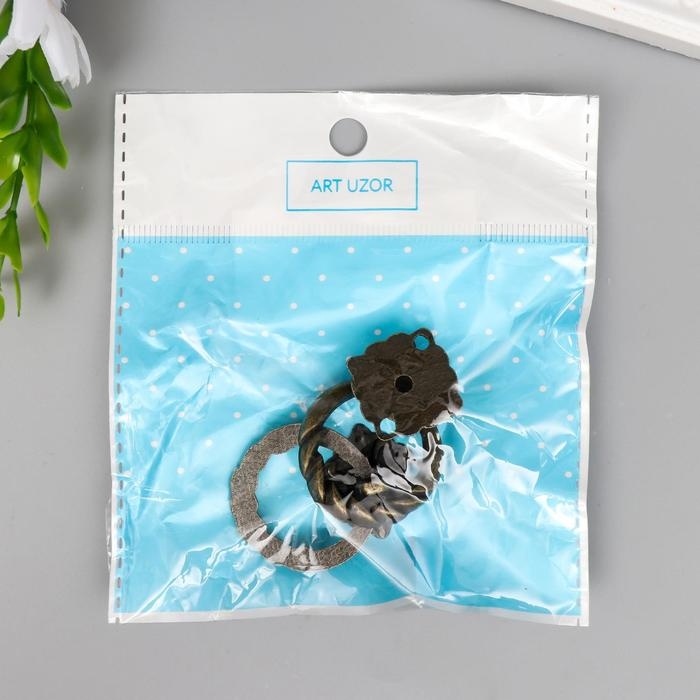 Ручка для шкатулки металл Ручка для шкатулки металл "Молоточек косичка" бронза набор 2 шт 841 4х3 см