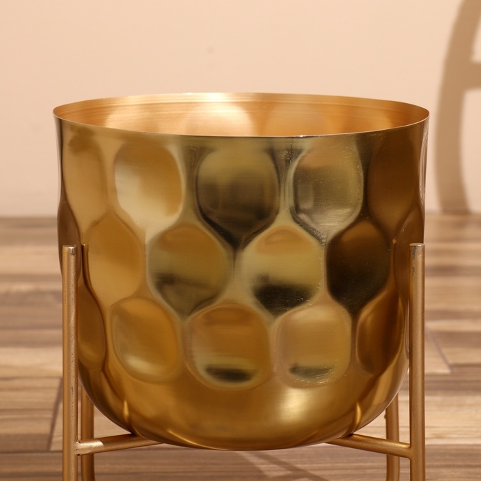 Кашпо на подставке  Кашпо на подставке "Хани" металл (набор 2 шт), диаметр 30 и 25 см