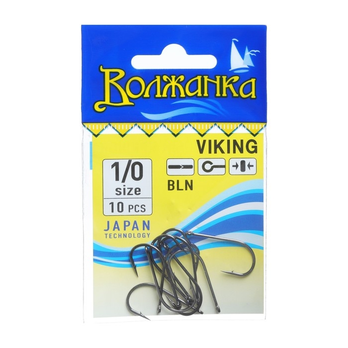 Крючки  Крючки "Волжанка" Viking № 1/0, 10 шт