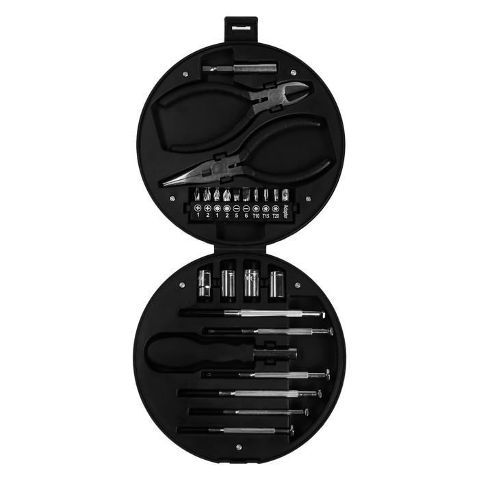 Набор инструментов ТУНДРА, подарочный пластиковый кейс Набор инструментов ТУНДРА, подарочный пластиковый кейс "Колесо", 24 предмета