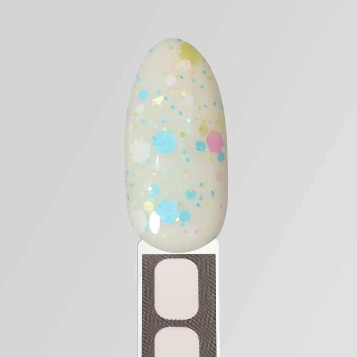 Гель лак для ногтей, «MILK GLITTER», 3-х фазный, 8мл, LED/UV, цвет прозрачный (08)