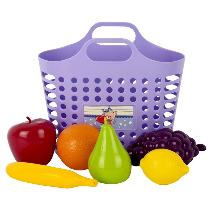 Игровой набор «Фруктовая корзинка» 7 предметов, цвета МИКС Игровой набор «Фруктовая корзинка» 7 предметов, цвета МИКС