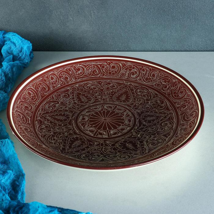 Набор чайный Риштанская Керамика Набор чайный Риштанская Керамика "Узоры", 9 предметов, (чайник 0.8 л, пиалы 0.3 л)