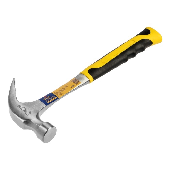 Молоток-гвоздодер ТУНДРА ПРОФИ, цельнокованый, двухкомпонентная рукоятка, 350 г Молоток-гвоздодер ТУНДРА ПРОФИ, цельнокованый, двухкомпонентная рукоятка, 350 г