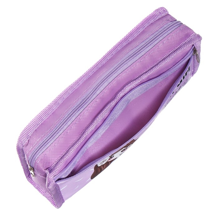 Пенал школьный на молнии Calligrata Пенал школьный на молнии Calligrata "Аниме", 2 отделения, сиреневый