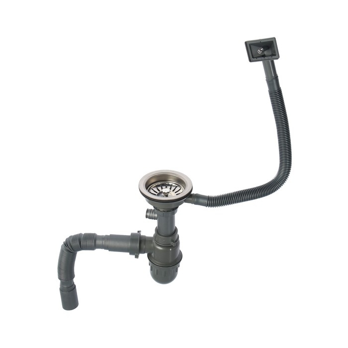 Мойка кухонная MIXLINE 528183, врезная, толщина 0.6 мм, 49х49х18 см, вып. 3 1/2 Мойка кухонная MIXLINE 528183, врезная, толщина 0.6 мм, 49х49х18 см, вып. 3 1/2", с сифоном