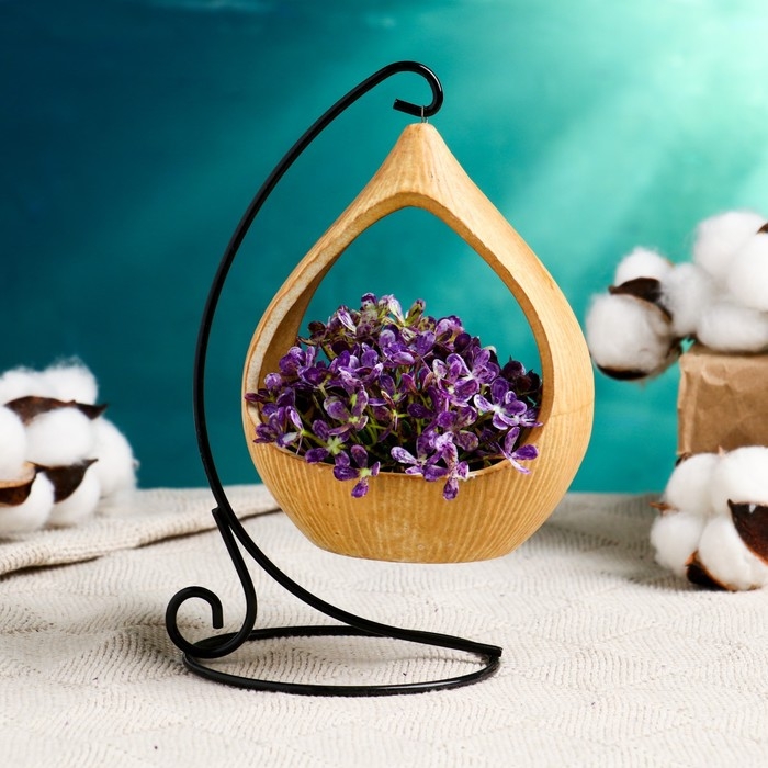 Горшок на подставке Горшок на подставке "Фонарик" бежевый, 10х15см