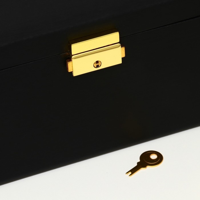 Подставка для украшений «Шкатулка» раздвижная с зеркалом, 17,5×14×13,5, цвет черный Подставка для украшений «Шкатулка» раздвижная с зеркалом, 17,5×14×13,5, цвет черный