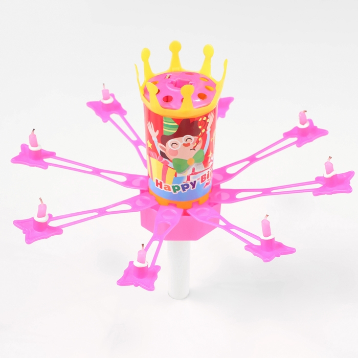 Свеча для торта музыкальная  Свеча для торта музыкальная "Цветок", розовая, 15×5 см