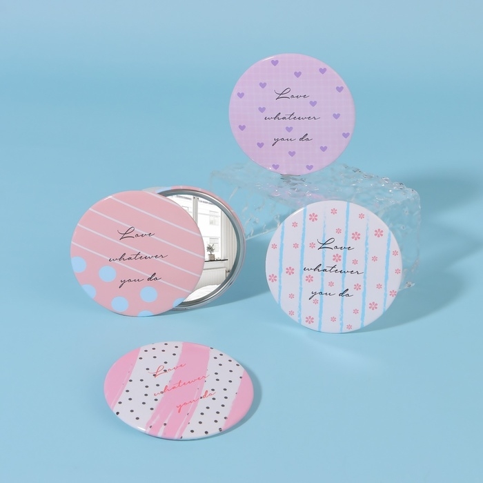 Зеркало карманное «Надписи», d = 7 см, цвет МИКС