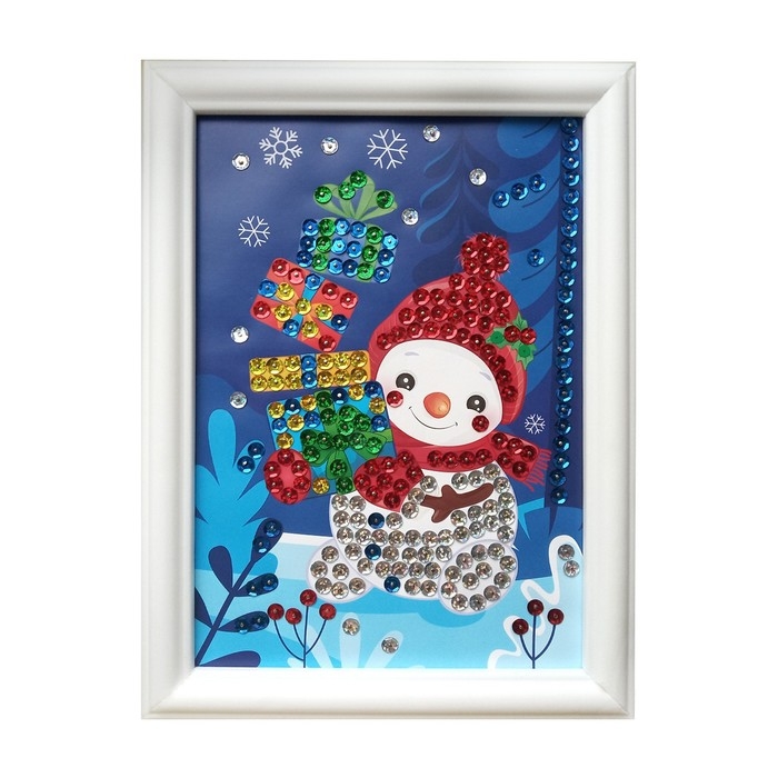 Набор для творчества. Рисунок с пайетками «Снеговик» Набор для творчества. Рисунок с пайетками «Снеговик»