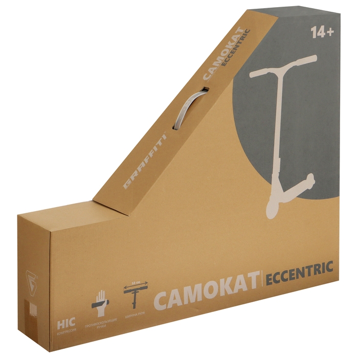 Самокат трюковой GRAFFITI Eccentric 24, колёса PU 110 мм, HIC компрессия, ABEC 9 Chrome, цвет чёрный Самокат трюковой GRAFFITI Eccentric 24, колёса PU 110 мм, HIC компрессия, ABEC 9 Chrome, цвет чёрный