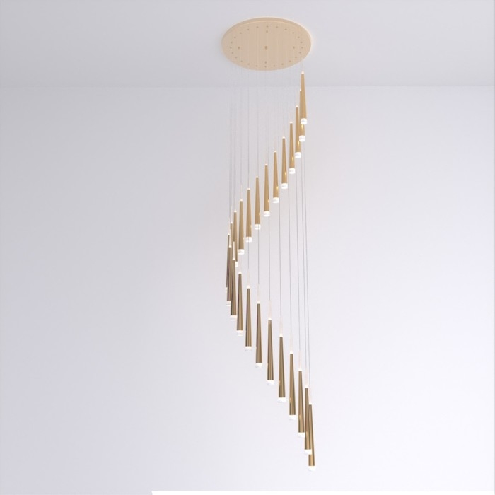 Светильник-каскад Светильник-каскад "Дрим" 24хLED 72Вт 3000K золото 60х60х300см BayerLux
