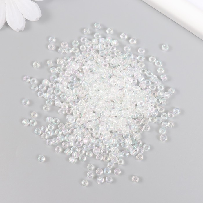 Бисер стекло 6/0  Бисер стекло 6/0 "Прозрачный" перламутр 450 гр