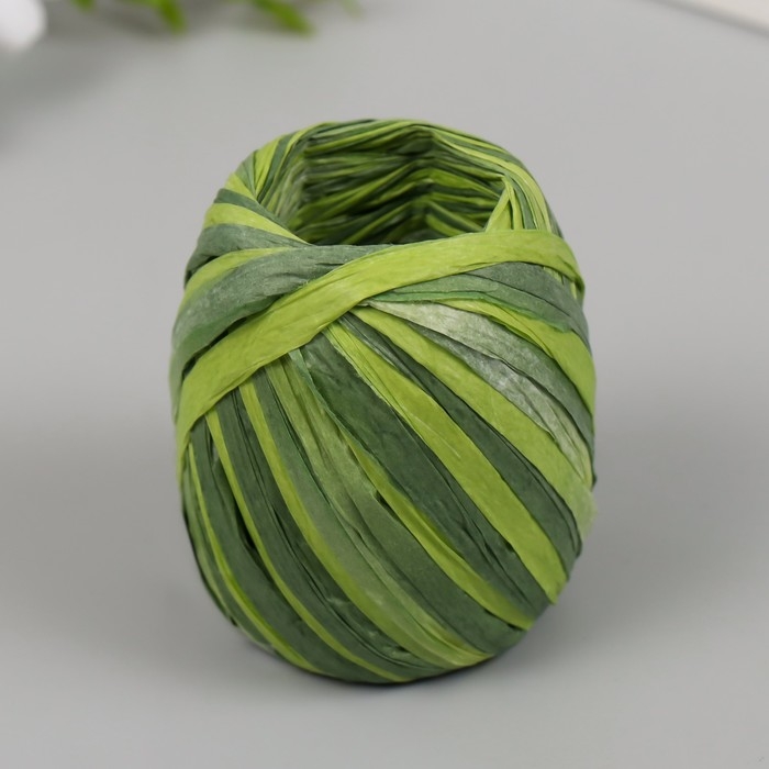 Тесьма декоративная бумага "Рафия меланж" намотка 20 м МИКС