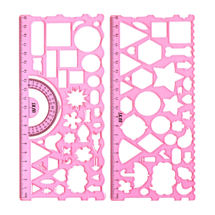 Набор трафаретов, 2 штуки, пластик, Геометрические фигуры МИКС Набор трафаретов, 2 штуки, пластик, Геометрические фигуры МИКС