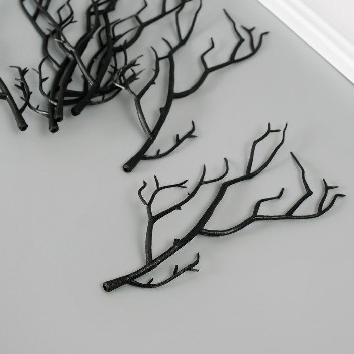 Декор для творчества пластик Декор для творчества пластик "Рога" чёрный набор 6 шт 14,5х8 см