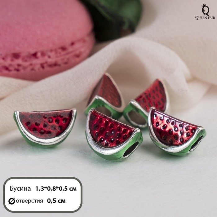 Талисман «Арбузик сочный», цвет зелёно-красный в серебре Талисман «Арбузик сочный», цвет зелёно-красный в серебре